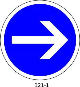 Rechts Richtung, nur Bestellung Verkehrszeichen-ClipArt Vektor