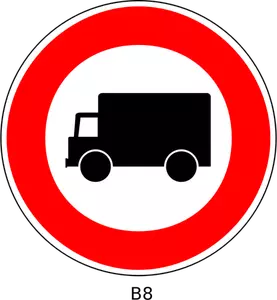 Tidak ada lalu lintas truk urutan tanda vektor ilustrasi