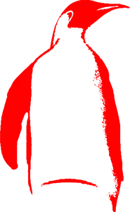 Imagem do tux vermelho contorno vetorial