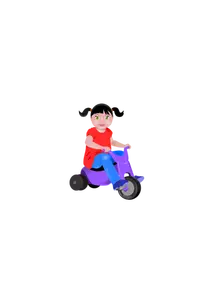 Little girl on a trycicle