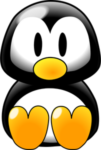Image de vecteur de couleur bébé pingouin