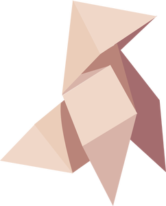 Brown origami bird vector graphics