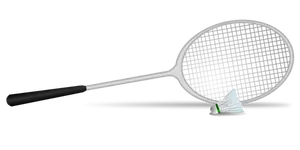 Ilustrasi vektor raket badminton dan bola