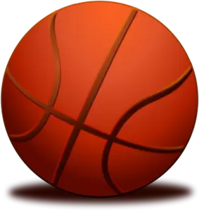 Palla da basket con un'immagine vettoriale di ombra