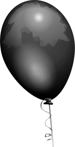 Vector tekening van zwart glanzend ballon met tinten