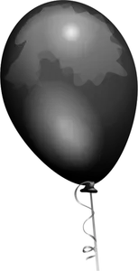 Gambar hitam mengkilap balon dengan nuansa vektor