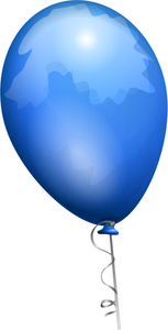 Vector graphics of blue shiny balloon with shades