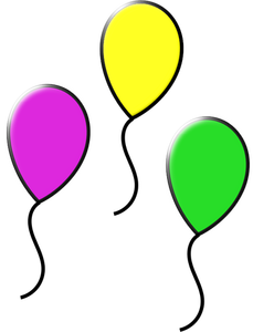 Vektor ilustrasi tiga balon mengapung
