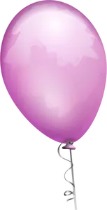 Vektor-Bild lila Ballon an einer verzierten Schnur
