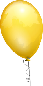 Vector images clipart de ballon jaune sur une chaîne décorée