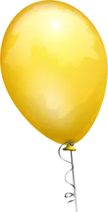 Vektor ClipArt-bilder av gul ballong på en inredda sträng
