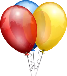 Vector illustration of three decorated party balloons