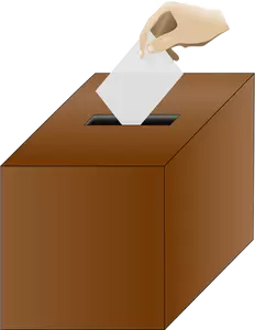 Grafika wektorowa z urny ze strony wprowadzenie kart papieru