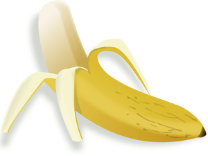 Vettoriali di disegno di mezza banana sbucciata