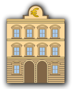 Bank building illustration