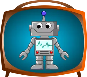 Bandro robot en vector de la imagen TV