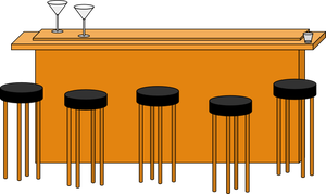 Bar with stools