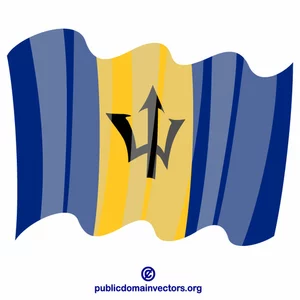 Viftende flagg av Barbados