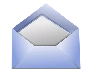 Desenho vetorial de envelope azul e branco