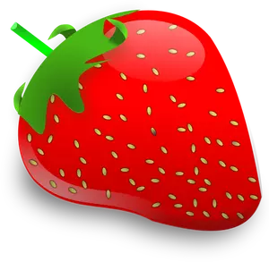 Vector Illustrasjon av skinnende jordbær