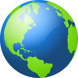 Ilustração em vetor globo do hemisfério norte