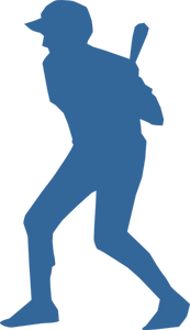 Baseball player silhouette vector image