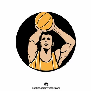 Vector de arte de clip de jugador de baloncesto