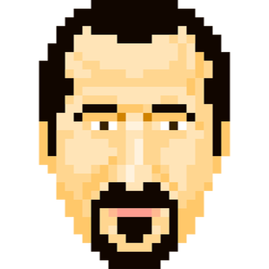 Vektor-Illustration des bärtigen Mann Pixel großes Symbol
