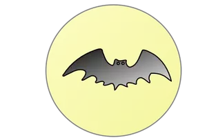 Bat over full moon vector drawing