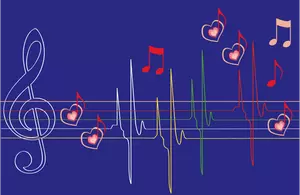Musical hart beat vector image