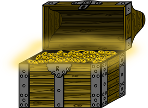 Vector graphics of wooden treasure chest