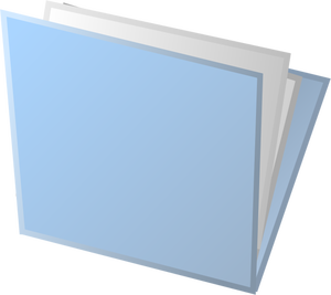 Blue vector drawing of plastic folder with papers