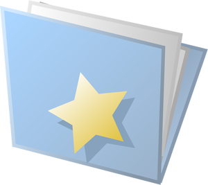 Vector illustration of blue favourites document folder