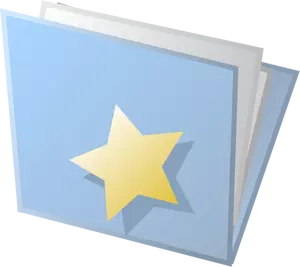 Vector illustration of blue favourites document folder