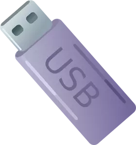 Vector clip art of purple USB stick