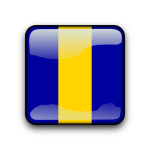 Barbados Flagge button