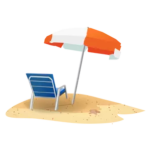 Spiaggia sedia ed ombrellone immagine vettoriale
