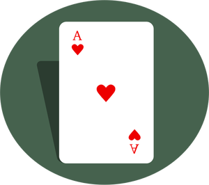 Ace of hearts playing card vector drawing