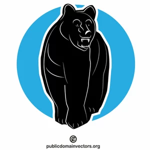 Grafika clipart wektorowa czarnego niedźwiedzia