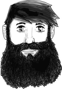 Vector clip art of bearded man