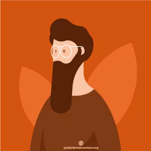 Bearded man vector portrait