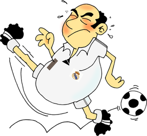 Comic soccer player vector image