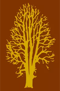 Vector clip art of beech tree silhouette in yellow