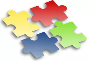 Colored jigsaw puzzle