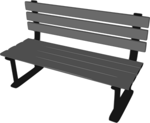 3D park bench vector drawing