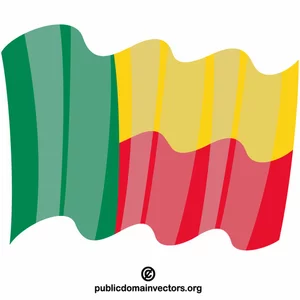 Waving flag of Benin