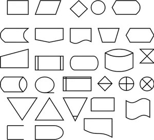Vector afbeelding van dataflow diagram pictogrammen
