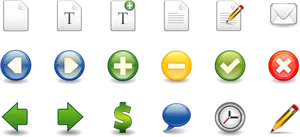 Vector de la imagen de conjunto de iconos de procesador y hojas de cálculo