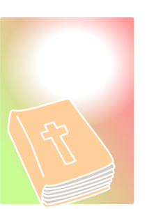 Bijbel gesloten in kleurrijke achtergrond vector illustraties
