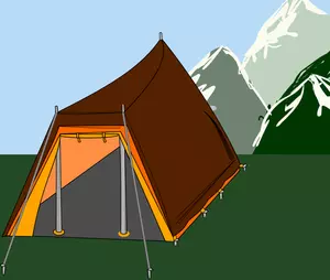 Tent in nature vector image